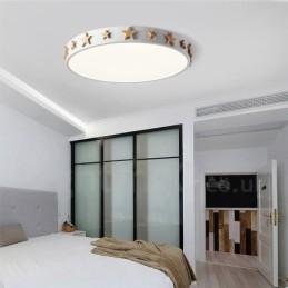 Plafoniera circolare in legno multicolore ultra sottile dimmerabile con paralume in acrilico stile nordico