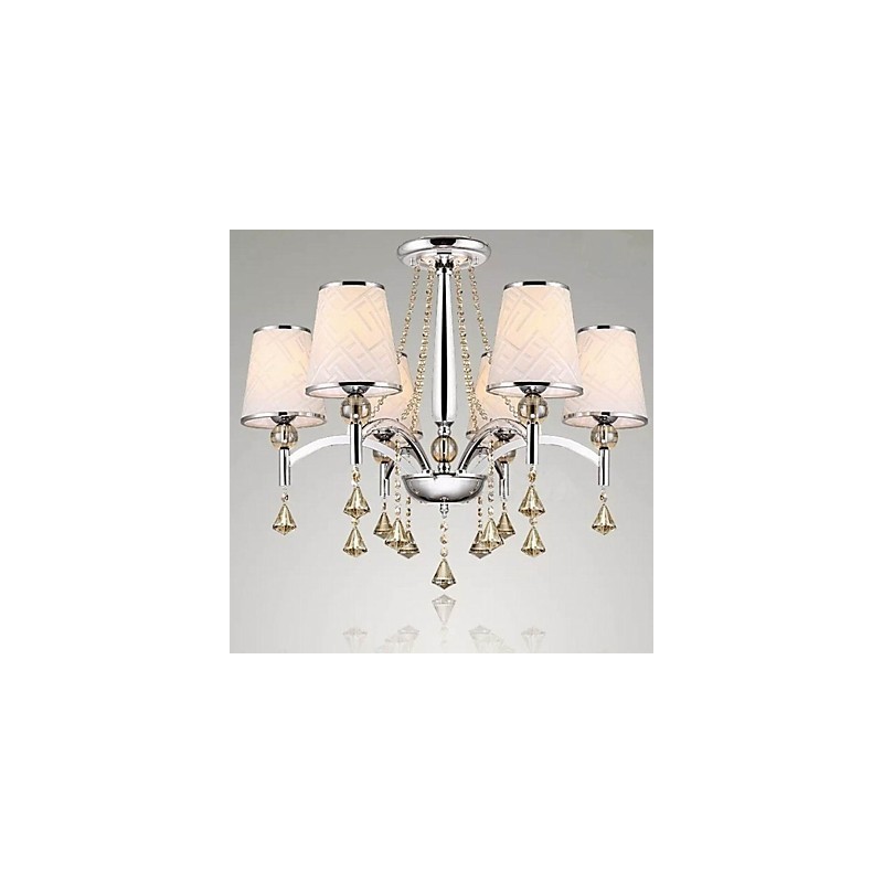 Lampadario moderno contemporaneo in cromo e cristallo