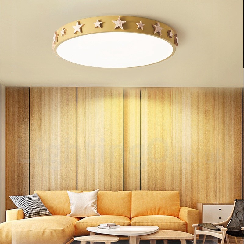 Plafoniera circolare in legno multicolore ultra sottile dimmerabile con paralume in acrilico stile nordico