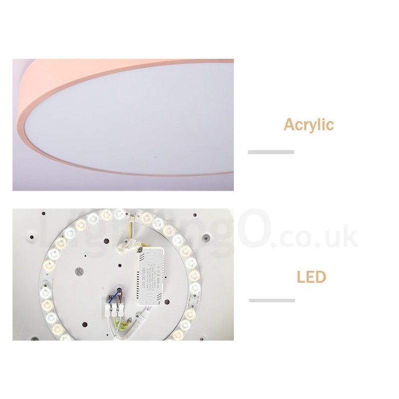 Plafoniera circolare in legno multicolore ultra sottile dimmerabile con paralume in acrilico stile nordico