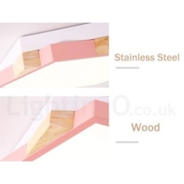 Plafoniera esagonale in legno multicolore dimmerabile con paralume in acrilico stile nordico