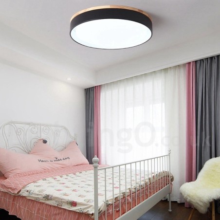 Plafoniera circolare LED in legno multicolore dimmerabile con paralume in acrilico, Ø 47,5 cm