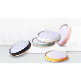 Plafoniera circolare LED in legno multicolore dimmerabile con paralume in acrilico, Ø 47,5 cm