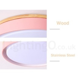 Plafoniera circolare LED in legno multicolore dimmerabile con paralume in acrilico, Ø 47,5 cm