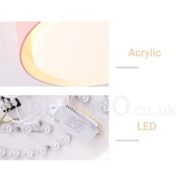 Plafoniera circolare LED in legno multicolore dimmerabile con paralume in acrilico, Ø 47,5 cm