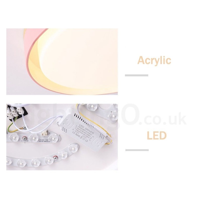 Plafoniera circolare LED in legno multicolore dimmerabile con paralume in acrilico, Ø 47,5 cm
