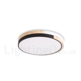 Plafoniera rotonda in legno multicolore dimmerabile con paralume in acrilico, stile nordico