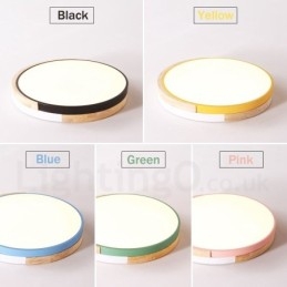 Plafoniera rotonda in legno multicolore dimmerabile con paralume in acrilico, stile nordico