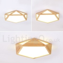 Plafoniera LED nordica in legno e acrilico dimmerabile