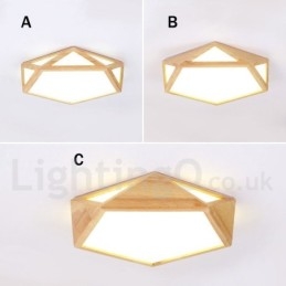 Plafoniera LED nordica in legno e acrilico dimmerabile