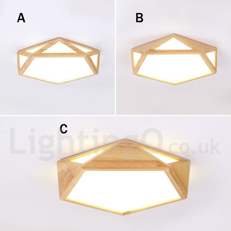 Plafoniera LED nordica in legno e acrilico dimmerabile