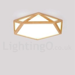 Plafoniera LED nordica in legno e acrilico dimmerabile