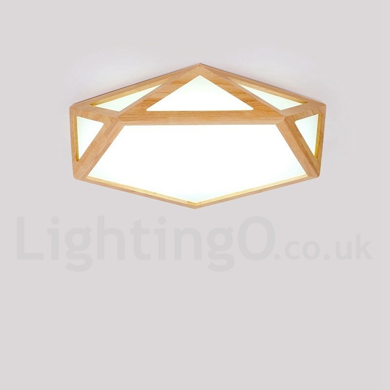 Plafoniera LED nordica in legno e acrilico dimmerabile
