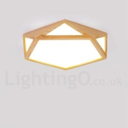 Plafoniera LED nordica in legno e acrilico dimmerabile