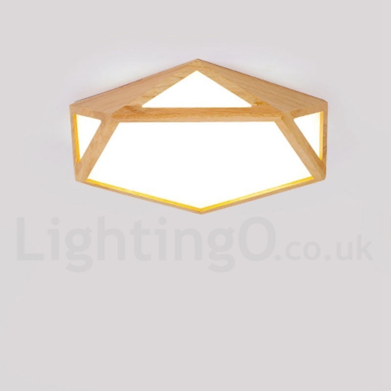 Plafoniera LED nordica in legno e acrilico dimmerabile