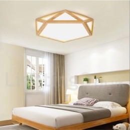 Plafoniera LED nordica in legno e acrilico dimmerabile