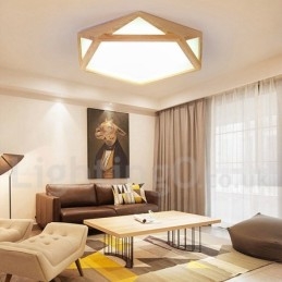 Plafoniera LED nordica in legno e acrilico dimmerabile