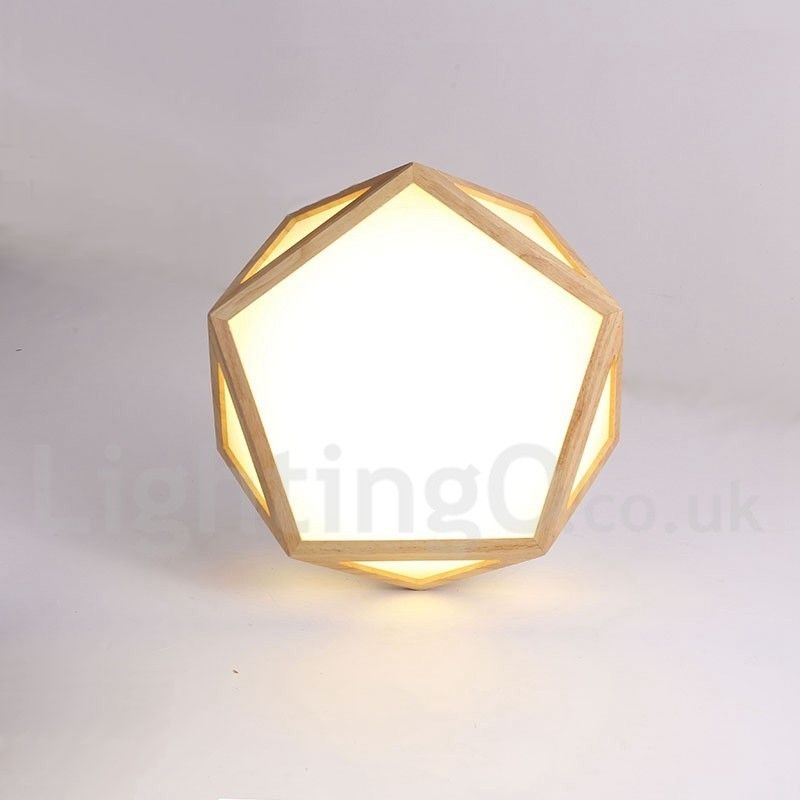 Plafoniera LED nordica in legno e acrilico dimmerabile