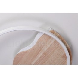 Plafoniera rotonda LED in legno bianco dimmerabile, ultrasottile, con nuvola