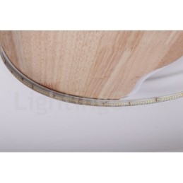 Plafoniera rotonda LED in legno bianco dimmerabile, ultrasottile, con nuvola