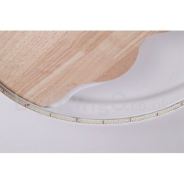 Plafoniera rotonda LED in legno bianco dimmerabile, ultrasottile, con nuvola