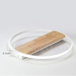 Plafoniera rotonda in legno bianco dimmerabile ultrasottile, anche applique