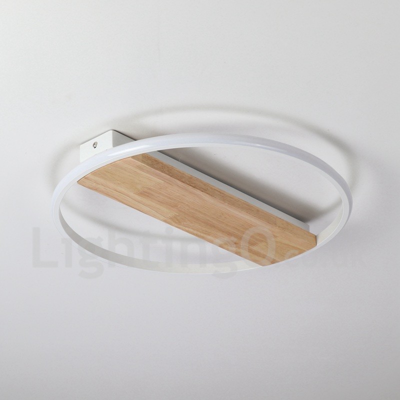 Plafoniera rotonda in legno bianco dimmerabile ultrasottile, anche applique