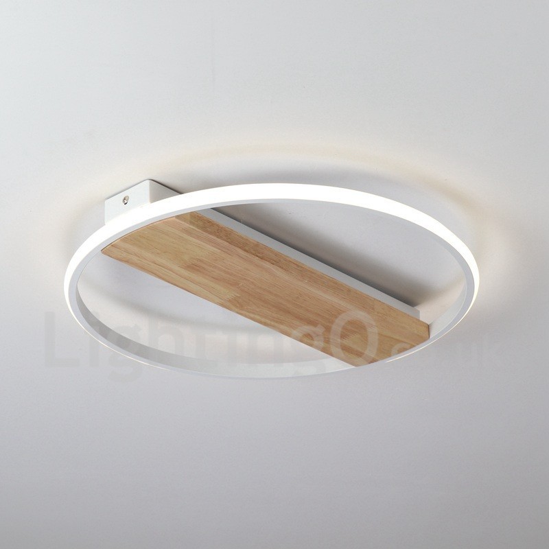 Plafoniera rotonda in legno bianco dimmerabile ultrasottile, anche applique