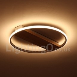 Plafoniera rotonda in legno bianco dimmerabile ultrasottile, anche applique