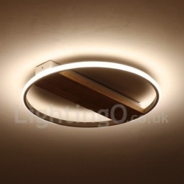 Plafoniera rotonda in legno bianco dimmerabile ultrasottile, anche applique