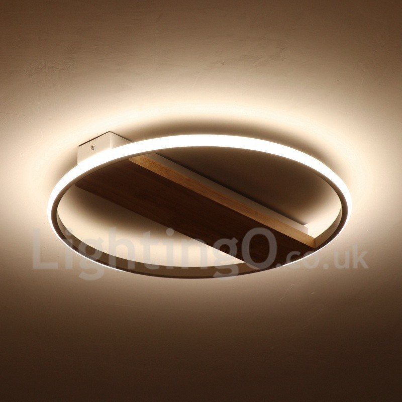 Plafoniera rotonda in legno bianco dimmerabile ultrasottile, anche applique