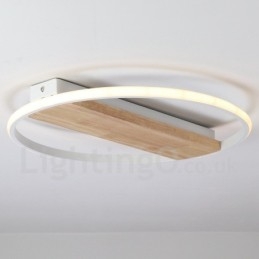 Plafoniera rotonda in legno bianco dimmerabile ultrasottile, anche applique