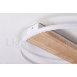 Plafoniera rotonda in legno bianco dimmerabile ultrasottile, anche applique