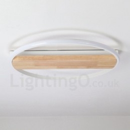 Plafoniera rotonda in legno bianco dimmerabile ultrasottile, anche applique