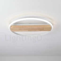 Plafoniera rotonda in legno bianco dimmerabile ultrasottile, anche applique