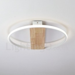 Plafoniera rotonda in legno bianco dimmerabile ultrasottile, anche applique