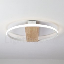Plafoniera rotonda in legno bianco dimmerabile ultrasottile, anche applique