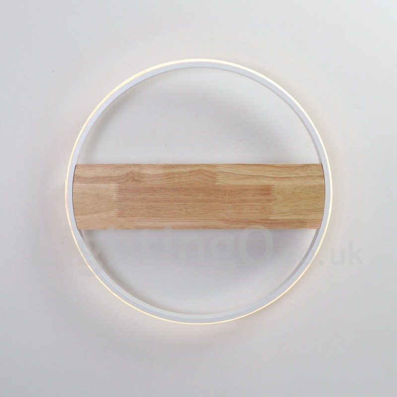 Plafoniera rotonda in legno bianco dimmerabile ultrasottile, anche applique