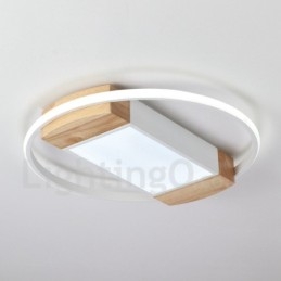 Plafoniera rotonda in legno bianco dimmerabile, ultrasottile, utilizzabile anche come applique