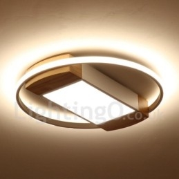 Plafoniera rotonda in legno bianco dimmerabile, ultrasottile, utilizzabile anche come applique