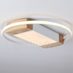 Plafoniera rotonda in legno bianco dimmerabile, ultrasottile, utilizzabile anche come applique