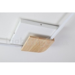Plafoniera quadrata in legno bianco dimmerabile ultrasottile 42/53 cm