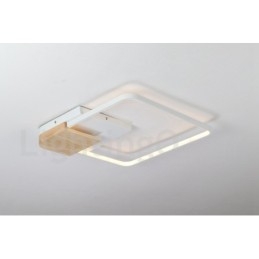 Plafoniera quadrata in legno bianco dimmerabile ultrasottile 42/53 cm
