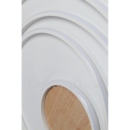 Plafoniera LED in legno con anelli bianchi dimmerabile, ultrasottile, anche da parete 62/82 cm