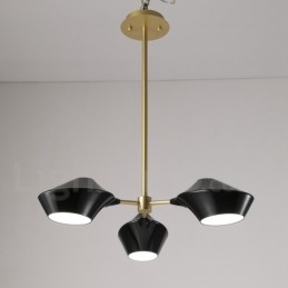 Lampadario moderno contemporaneo a tubi con paralumi in acrilico bianco e nero E14