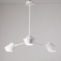 Lampadario moderno contemporaneo a tubi con paralumi in acrilico bianco e nero E14