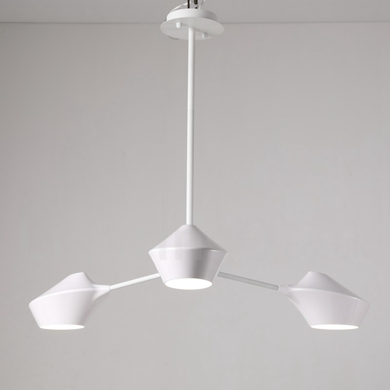 Lampadario moderno contemporaneo a tubi con paralumi in acrilico bianco e nero E14