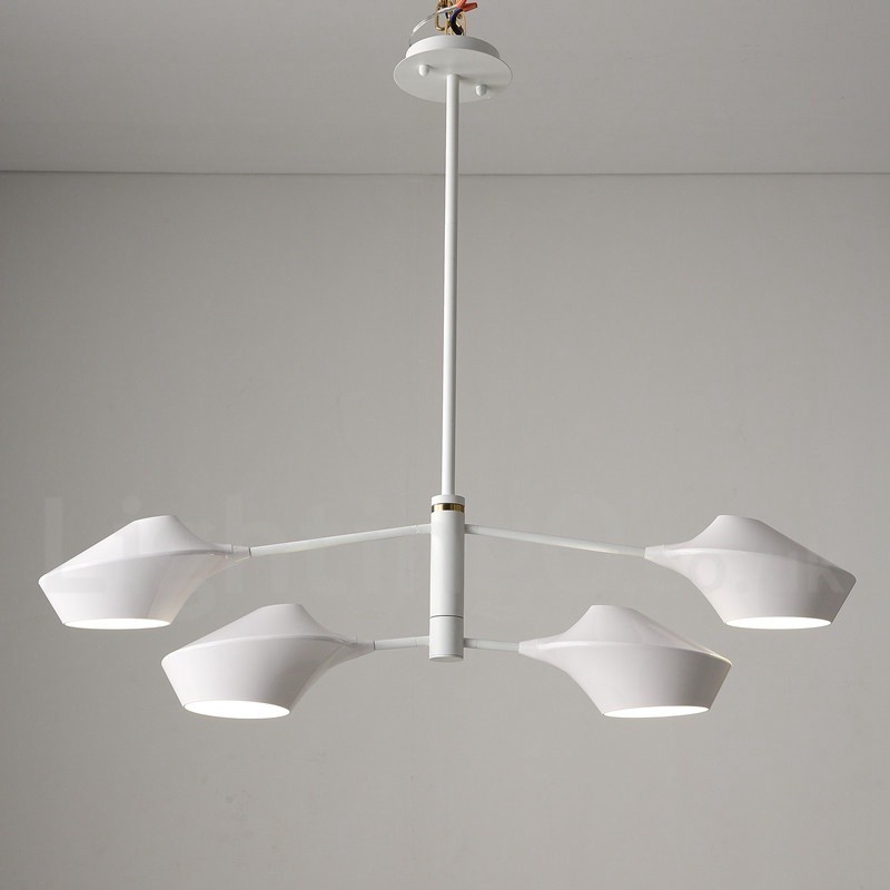 Lampadario moderno contemporaneo a tubi con paralumi in acrilico bianco e nero E14