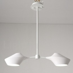 Lampadario moderno contemporaneo a tubi con paralumi in acrilico bianco e nero E14