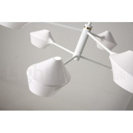 Lampadario moderno contemporaneo a tubi con paralumi in acrilico bianco e nero E14
